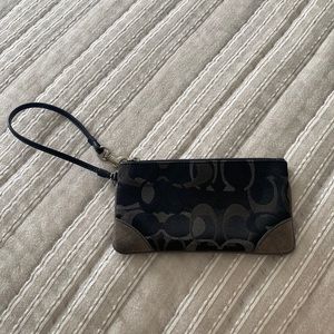 Black COACH wristlet- great shape.